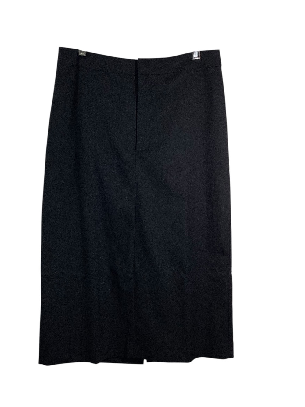 Banana Republic Factory Black Work Pencil Midi Skirt Back Pockets